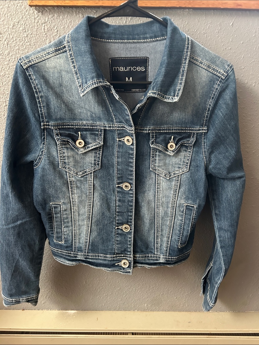 Maurices Women's Faded Blue Denim Jacket